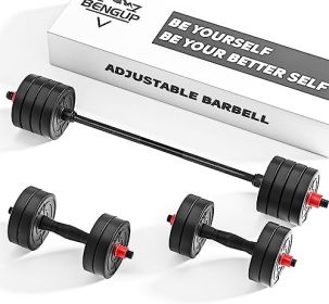 Dumbbells Set for Home Gym, Free Weights Set as Adjustable Barbell, 45lbs