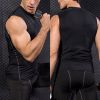 Mens Quick Dry Compression Fitness Sleeveless Shirt