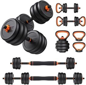 4 in1 Dumbbells Set Used as Barbell, Kettlebells, Push up Stand, (size: 30LB)