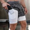 Running Shorts Men 2 In 1 Double-deck Quick Dry GYM Sport Shorts