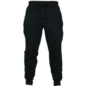 BODYBUILDING GYM PANTS (Color: Black, size: L)