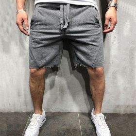 Summer Mens Gym Sport Shorts (Color: Dark grey, size: XL)