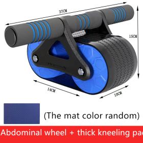 Double Wheel Abdominal Exerciser Automatic Rebound Ab Wheel Roller (Color: Blue)