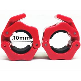 1 Pair Diameter 1.2" Weightlifting Dumbbell Collar Barbell Spinlock Clips (Color: Red)