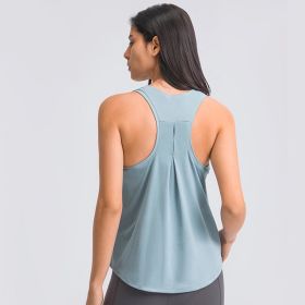 ZenYoga RACERBACK Yoga Gym Sport Athletic Crop Top Tank (Color: Cyan Frost, size: XS-4)