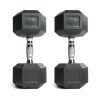 20lb Coated Rubber Hex Dumbbell, Pair