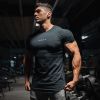 Men's T-shirts Cotton Round Neck Muscle Bulging