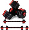 Dumbbells Set with Connector, Non-Rolling Adjustable Dumbbell Set