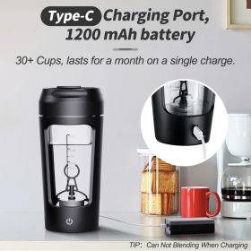 USB Electric Shaker Cup Fully Automatic Stirring Cup Rechargeable (Color: White1, Capacity: 650ml)