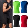 Mens Quick Dry Compression Fitness Sleeveless Shirt