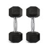 20lb Coated Rubber Hex Dumbbell, Pair