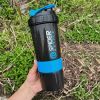 3 Layer 18oz Shaker Bottle Protein Mixing Shake Cup