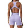 New Yoga Jumpsuit Seamless Ribbed Sleeveless Sexy Cutout Backless One-piece