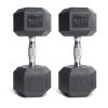 20lb Coated Rubber Hex Dumbbell, Pair