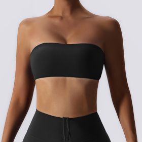 Summer Sexy Sports Bra Gym Top (Color: Black, size: S)