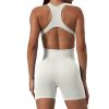 New Yoga Jumpsuit Seamless Ribbed Sleeveless Sexy Cutout Backless One-piece