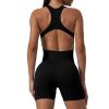 New Yoga Jumpsuit Seamless Ribbed Sleeveless Sexy Cutout Backless One-piece