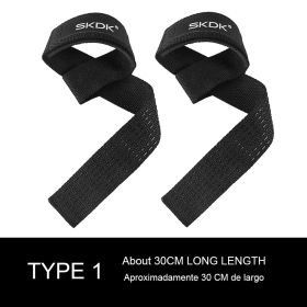 SKDK Weightlifting Gym Anti-Slip Sport Safety Wrist Straps (Color: Black 1 pair)