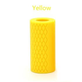 Dumbbell Barbell Grips Bar Handles Silicone Anti-Slip Protect Pad (Color: YD20-yellow 1pcs)