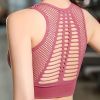 Solid U-neck Mesh Breathable Sports Push Up Bra