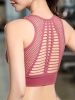 Solid U-neck Mesh Breathable Sports Push Up Bra