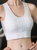 Solid U-neck Mesh Breathable Sports Push Up Bra