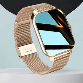 Smart Watch HD Custom Dial Touch Screen Wireless Music (Color: golden)