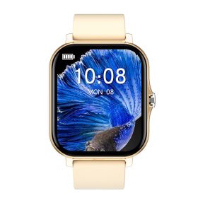 Fitness Waterproof Smart Watch With Heart Rate Detection and Make Calls (Color: golden)