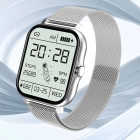 Smart Watch; Heart Rate Blood Pressure Sleep Monitor Smart Watch (Color: Silvery)